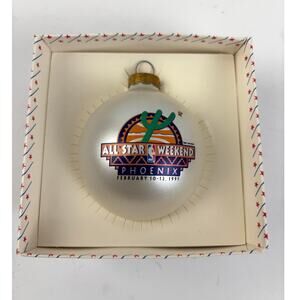 Vintage 1995 NBA All-Star Weekend Phoenix Commemorative Glass Christmas Ornament